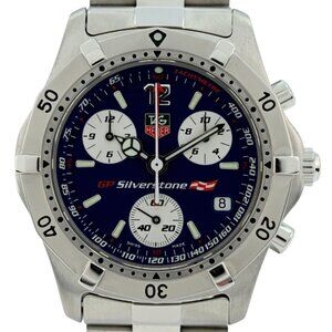 Tag Heuer Men's 38mm GP Silverstone 2000 Series LE Blue Dial Watch Ref: CK1117!